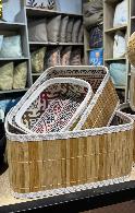  Panier de rangement décoratif en bambo
