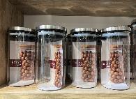  Grand bocal rectangulaire avec couvercle en bambou – 1.